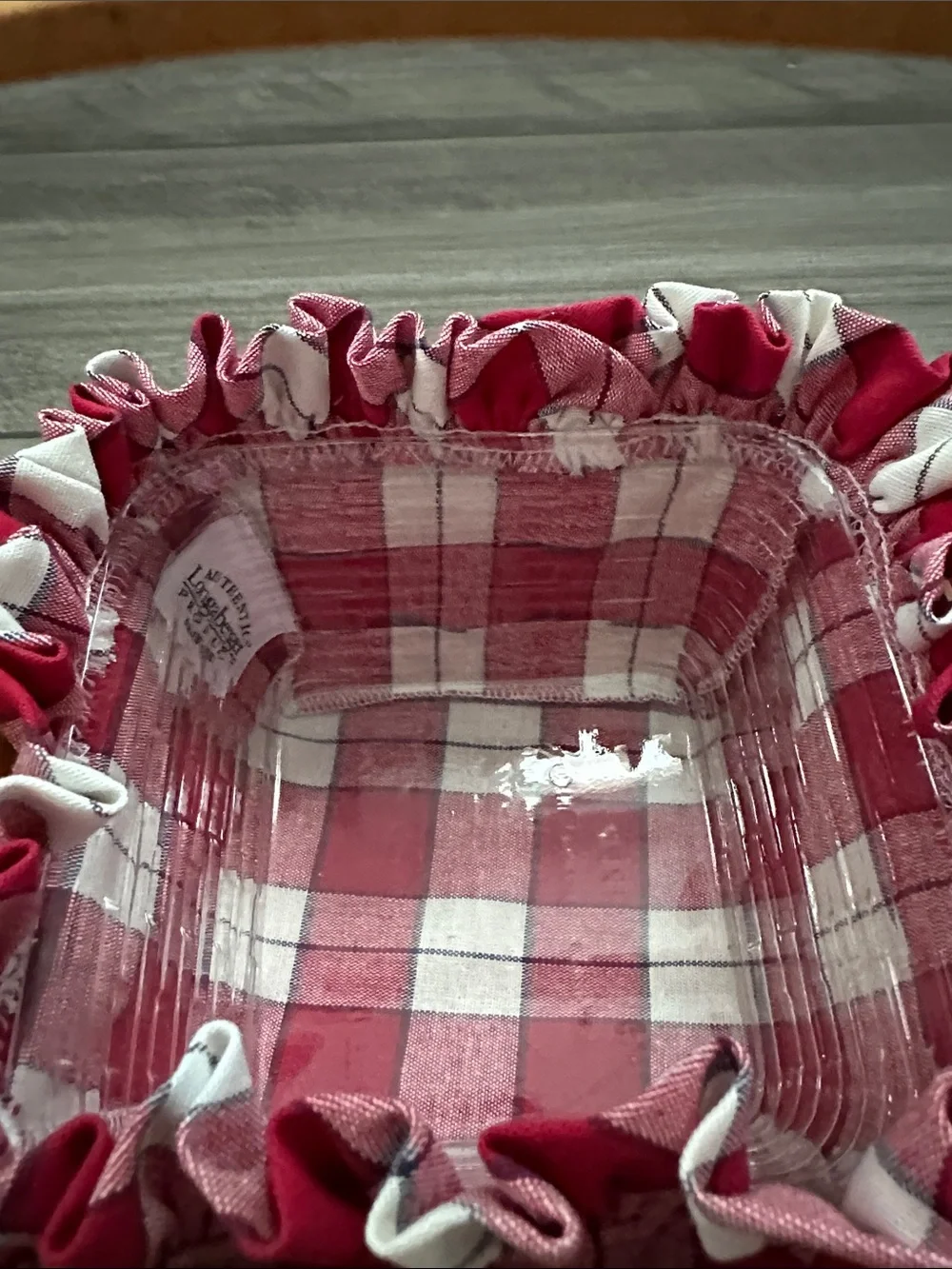 Longaberger Red and White and Blue Woven Strawberry Basket Tote - 2001